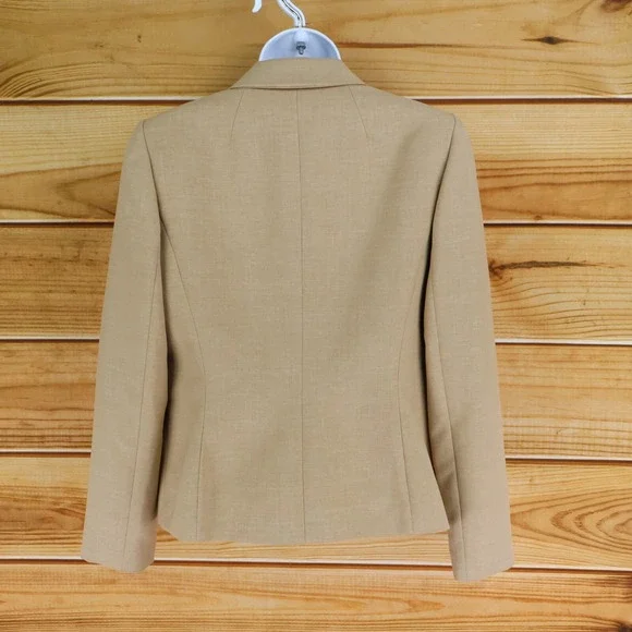 Evan Picone Blazer Suit Jacket Womens Size 4P Brown Shoulder Pads Lined 1 Button - Picture 2 of 8